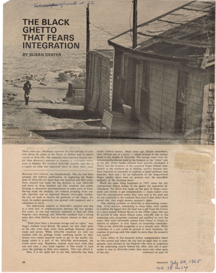 Time magazine article regarding the relocation ("Looking Back, Moving Forward").